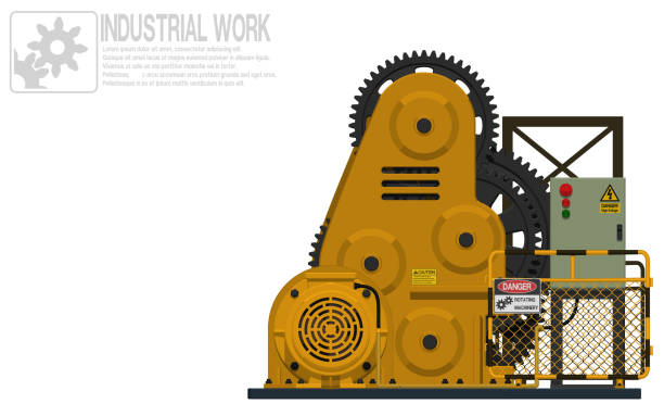 изолировать вращающуюся машину на белом фоне - large control fuel and power generation white background stock illustrations