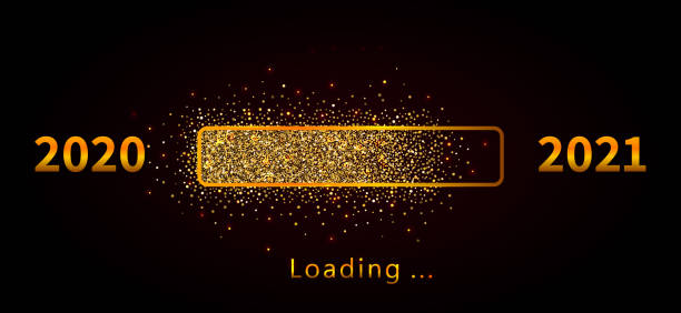 New Year 2021 Loading Progress Bar With Golden Glitter Confetti Isolated On  Black Background Holiday Banner Poster Greeting Card Or Invitation Template  Vector New Year Illustration Stock Illustration - Download Image Now -  iStock