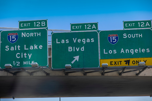 Las Vegas BLVD road sign in Las Vegas, Nevada