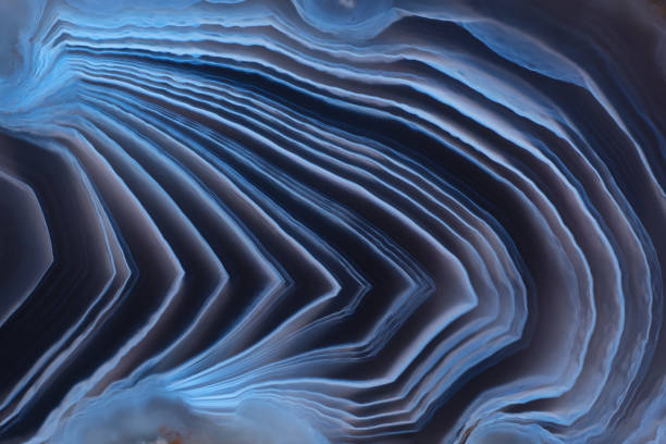 istock Full-screen texture of natural agate stone with a contrast dark blue and white pattern 1265243074