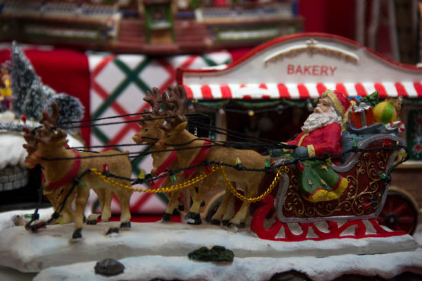 istock Santa Claus, Christmas scene with presents and objects from trees. Christmas decoration. 1265245540