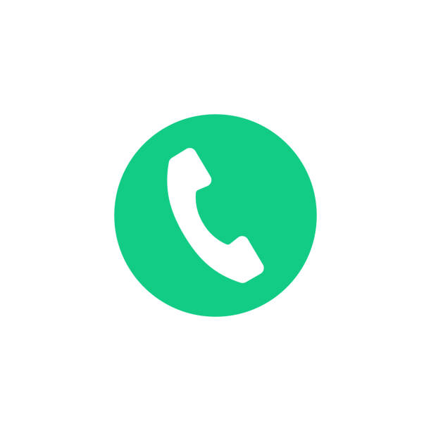 ilustrações, clipart, desenhos animados e ícones de ligue para o ícone. ícone redondo verde com fone branco. símbolo do telefone, botão de chamada. design plano. ilustração vetorial isolada em fundo branco - help call button assistance push button