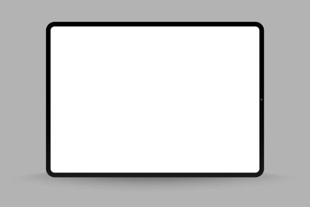 istock Realistic Silver u002F White Drawing Pad with Transparent Screen. 12.9 inch Scalable Tablet. High Detailed Device Mockup. 1265253706