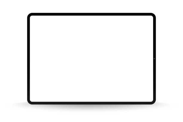 istock Realistic Silver u002F White Drawing Pad with Transparent Screen. 12.9 inch Scalable Tablet. High Detailed Device Mockup. 1265256732