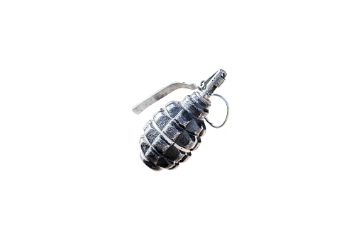 F1 grenade isolated on white background.