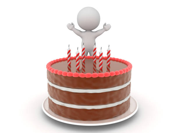 Festive cake with burning candles. Congratulations on the holiday. Happiness and success