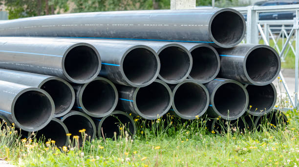 istock black pipes for sewage on a construction site 1265262997