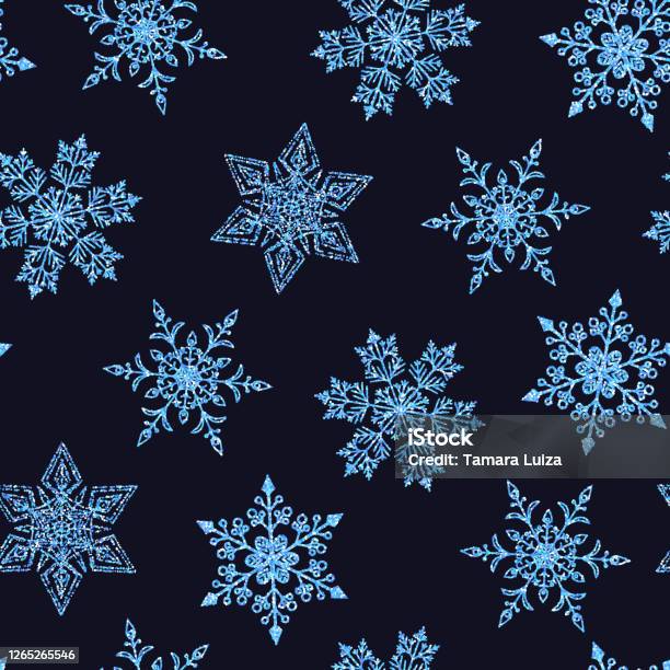 Snowflake Seem Less Background Snowflakes Seamless Background Stock Illustration - Download Image Now ...