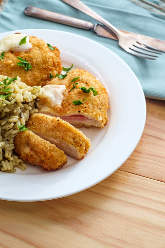 Cordon Rice Chicken Cordon Bleu Rice Stock Photo - Download Image Now - Rice - Food ...
