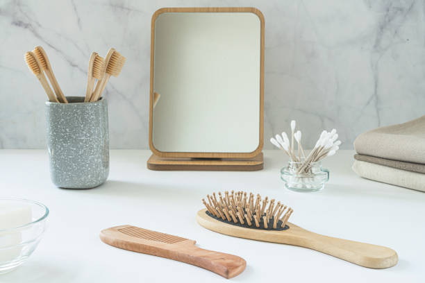 istock Zero waste concept. Set of eco friendly bathroom accessories 1265267397