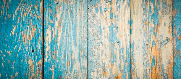 istock Old shabby painted boards. background 1265270335