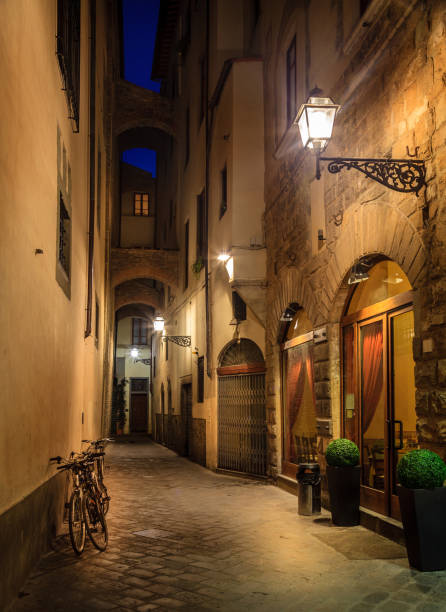 People walking through Florence at Tuscany, Italy. This is a public space.