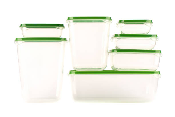 istock Plastic containers for storing food of different sizes isolated on white background. 1265274773