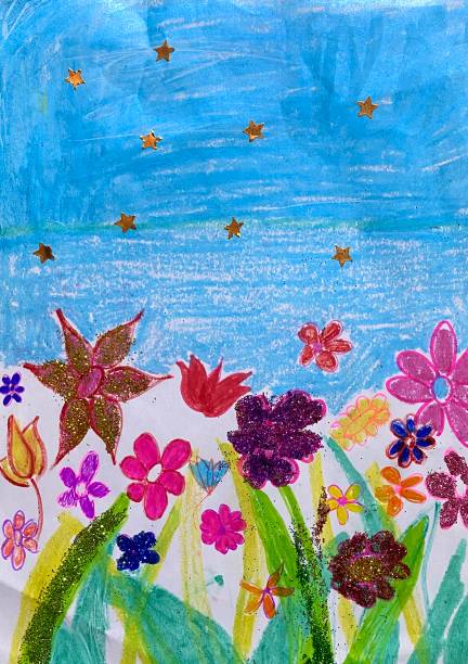 istock Drawing of flowers in a garden 1265284477