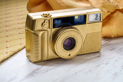 Luxury gold point and shoot vintage 35mm film camera