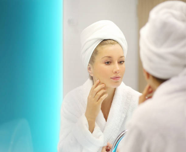 istock Magic anti-aging cream.Applying the cream 1265288821