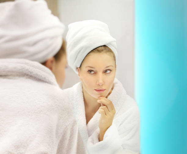 istock Magic anti-aging cream.Applying the cream 1265288826