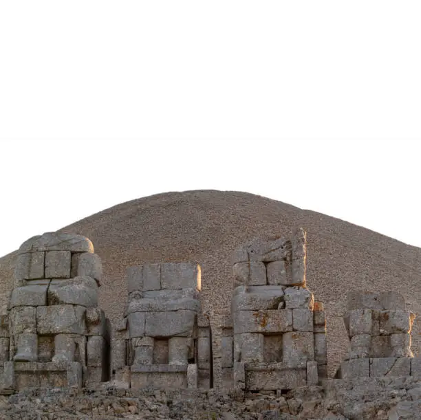 Photo of Statues on top of the Nemrut Mountain in Adiyaman, Turkey. To watch the sun set and rise.