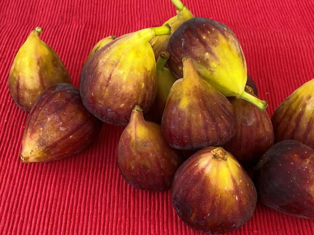 istock Fresh figs on red cloth napkin on the table 1265296288