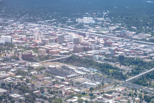 istock aerial over spokane washington from airplane 1265305219