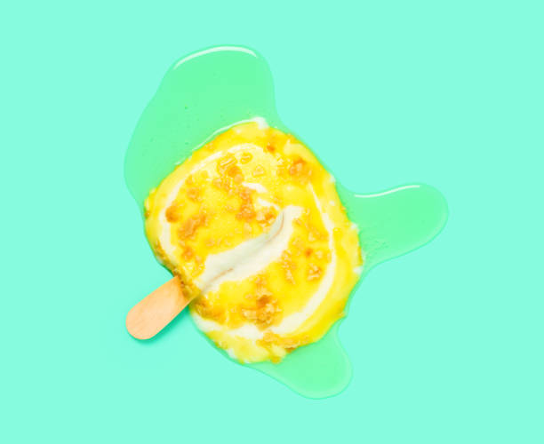 istock top view egg and milk flavor popsicle melting on light green background 1265314900
