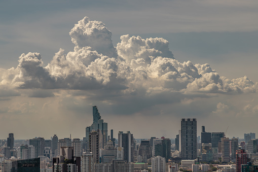 Bangkok, Thailand - Jul 27, 2020 : City view of Bangkok afternoon creates energetic feeling to get ready for the day waiting ahead. Selective focus.