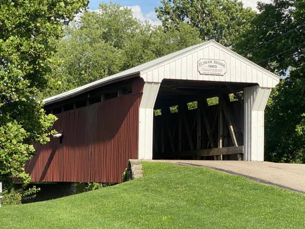 istock Closeup of covered bridge 1265316564