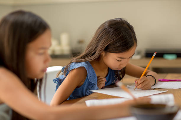 istock Young Girls Working On Their School Work 1265327728