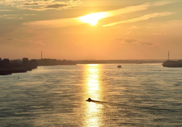 istock Sunset over the Siberian river 1265330730