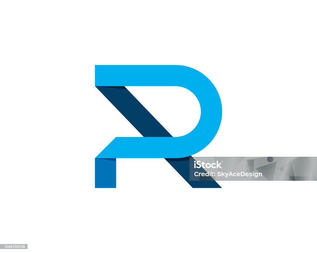 Blue Outlined R Abstract Blue R Letter Initial Stock Illustration - Download Image Now ...