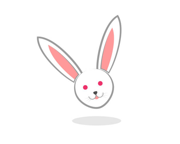 illustrazioni stock, clip art, cartoni animati e icone di tendenza di coniglietto testa con sorriso felice - ace bandage