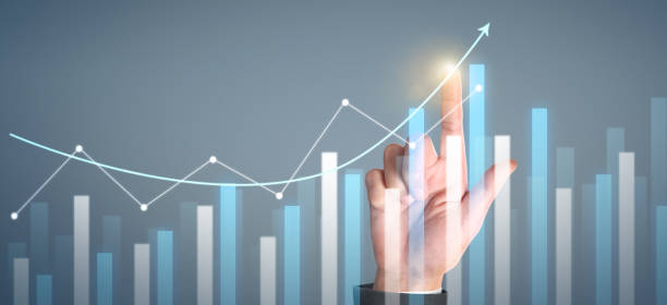 istock Businessman plan graph growth increase of chart positive indicators in his business 1265336361