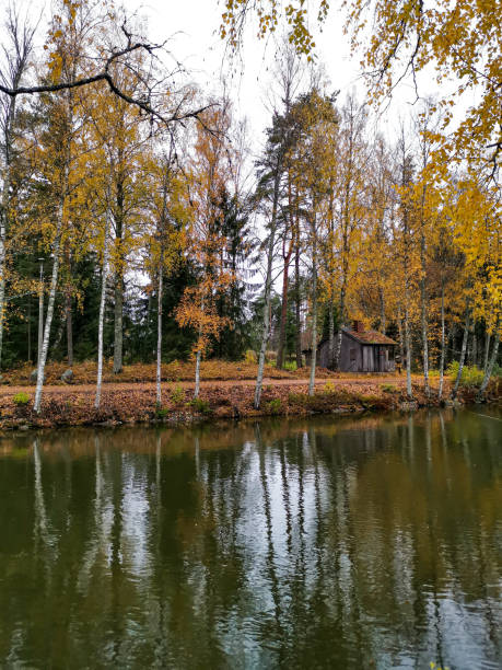 istock House and trees reflected in the lake 1265339346