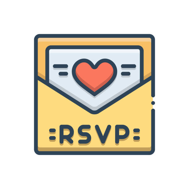 Rsvp card Icon for rsvp, card, invitation, message, template rsvp stock illustrations