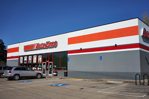 Tigard, OR, USA - Aug 10, 2020: An AutoZone store in Tigard, Oregon. AutoZone, Inc. is an American retailer of aftermarket automotive parts and accessories, the largest in the United States.