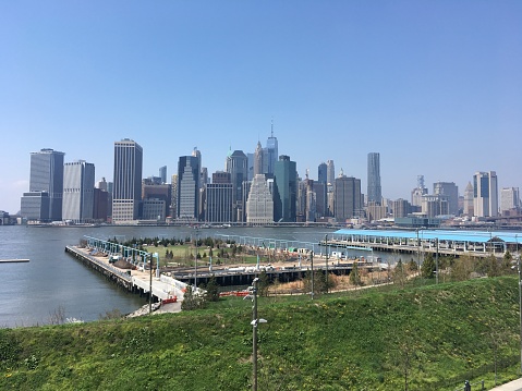 View of lower Manhattan and Brooklyn Bridge Park from the Brooklyn Heights Promenade