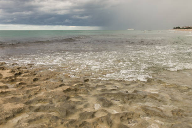 Moody Stormy Rain Clouds Over a South Florida Beach. Singer Island, Florida.
