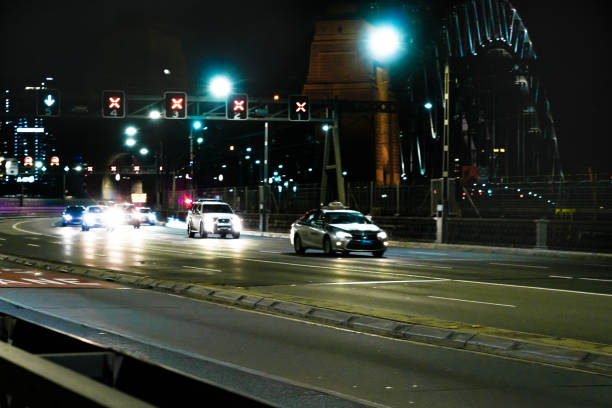 Night Traffic on Sydney Harbour Bridge. January 2020
