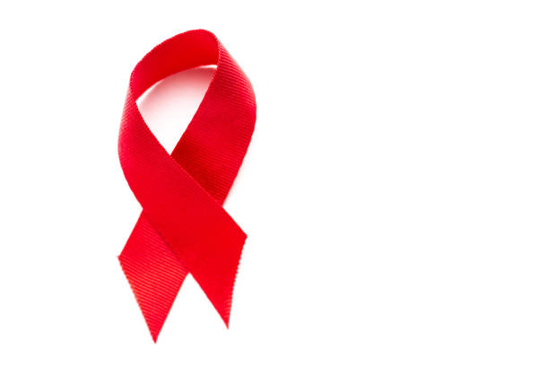 istock Small red ribbon isolated on white background with copy space. 1265384317