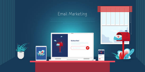istock Business communication and marketing, email marketing stock illustration 1265393384