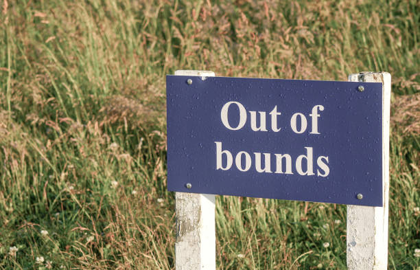 istock Out of bounds sign on golf course. 1265396658