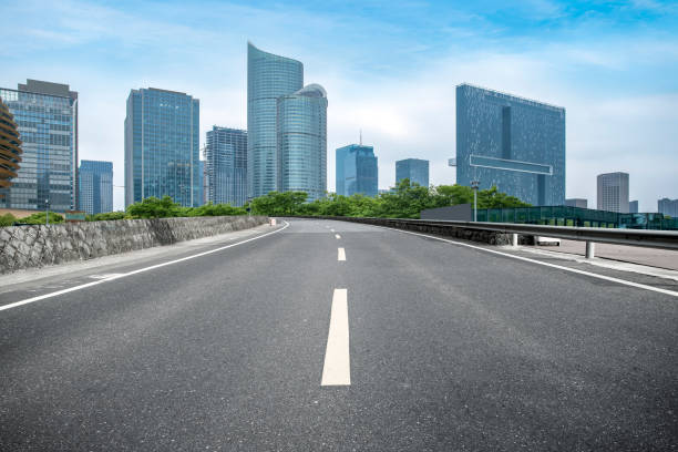 istock Urban road and urban architectural landscape 1265397011
