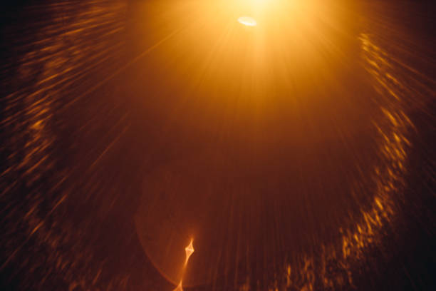 Abstract Natural Sun flare on the black.
