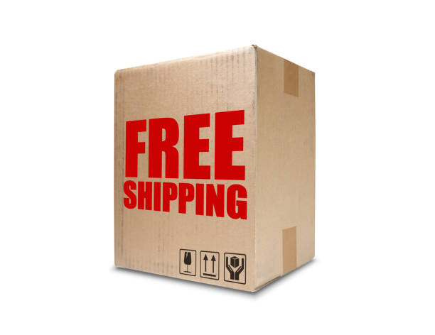 istock Free shipping Cardboard box, on white background 1265413018
