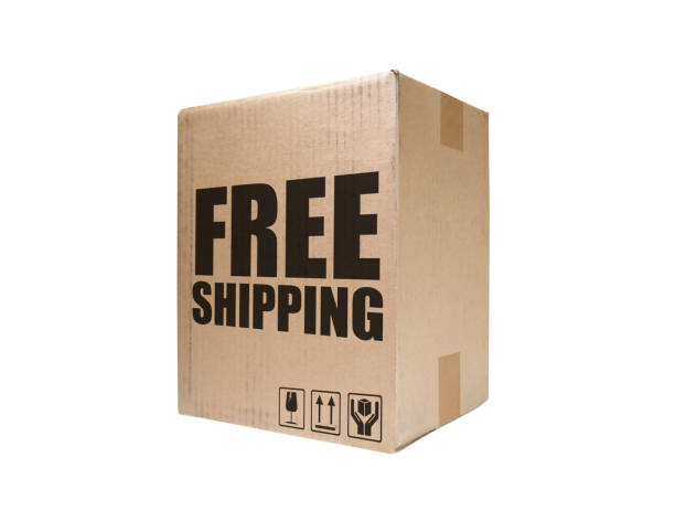 istock Free shipping Cardboard box, on white background 1265413032
