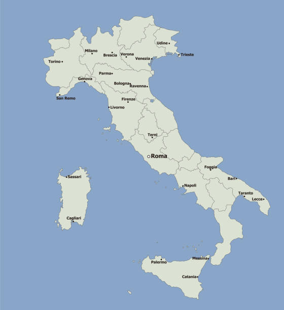 illustrazioni stock, clip art, cartoni animati e icone di tendenza di mappa italiana altamente dettagliata, principali città - marche
