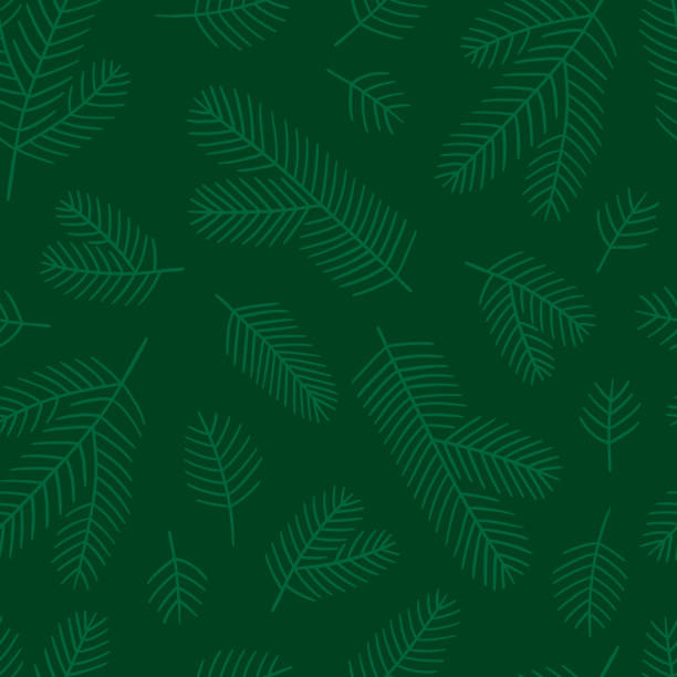 Fir branches seamless pattern. Illustration of green shades. Perfect for Christmas cards, invitations, decorations, textiles and more. bushy stock illustrations