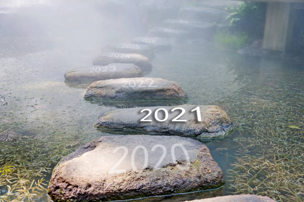 istock Number 2020, 2021, 2022 on stepping stones 1265429793