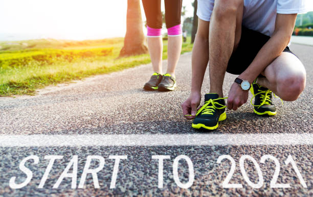 istock Start to 2021 on asphalt road 1265435399