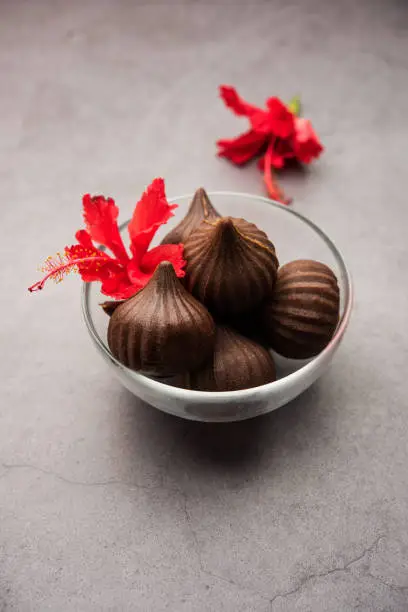Chocolate Modak for Ganesh Chaturthi Puja or Ganesha festival